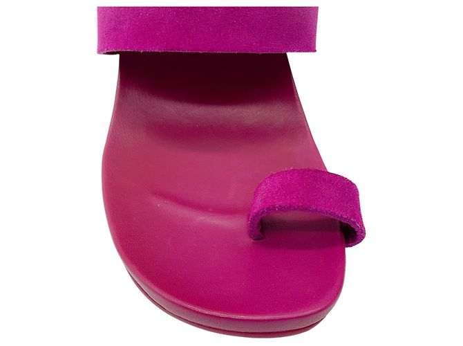 Sandali in suede magenta Pedro Garcia Porpora - vista 5
