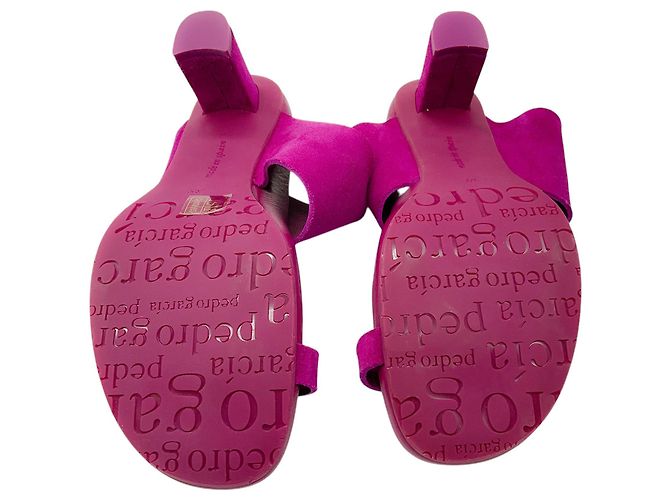 Sandali in suede magenta Pedro Garcia Porpora - vista 7