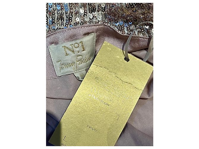 Jenny Packham Abito maxi avvolgente con paillettes dorate D'oro Metallico - vista 4