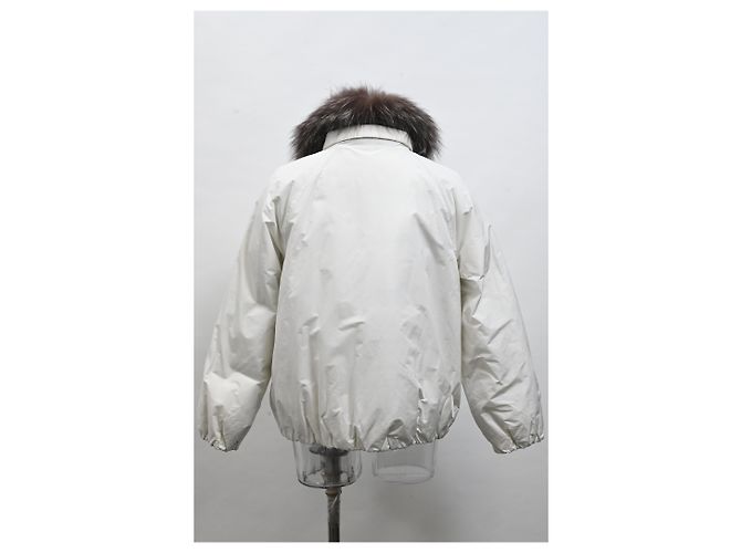 Brunello Cucinelli Reversible Down Jacket in White Polyamide Cream - view 8