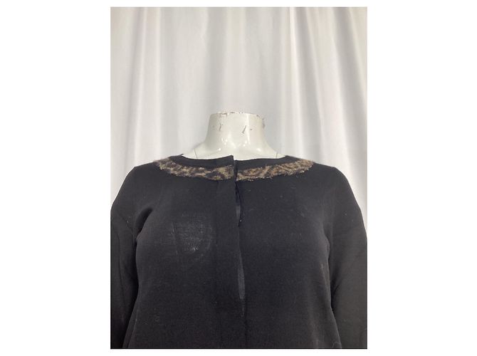 Cardigan con bottone sicuro Saint Laurent in lana nera Nero - vista 10