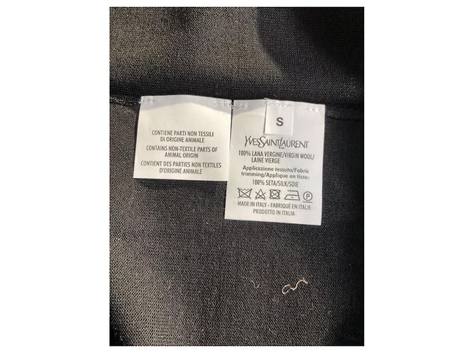 Cardigan con bottone sicuro Saint Laurent in lana nera Nero - vista 12