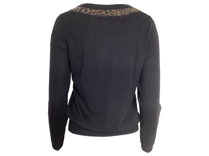 Cardigan con bottone sicuro Saint Laurent in lana nera Nero - vista 2