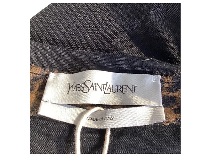 Cardigan con bottone sicuro Saint Laurent in lana nera Nero - vista 5