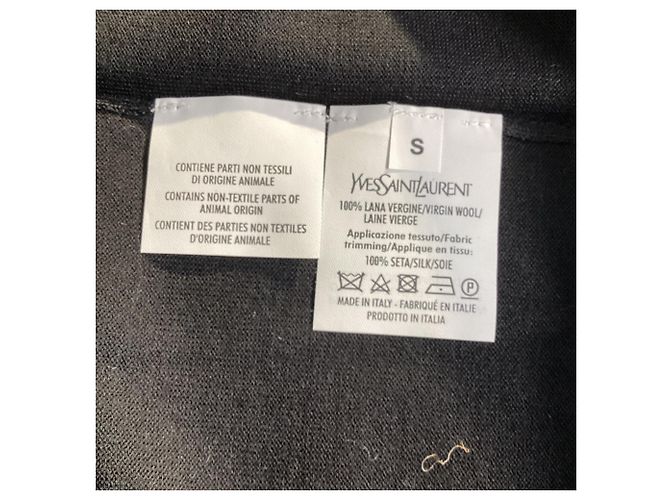 Cardigan con bottone sicuro Saint Laurent in lana nera Nero - vista 6