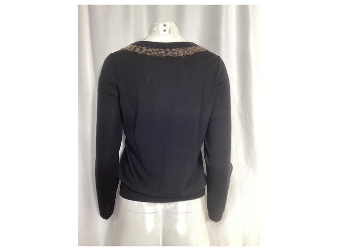 Cardigan con bottone sicuro Saint Laurent in lana nera Nero - vista 8