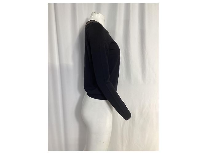 Cardigan con bottone sicuro Saint Laurent in lana nera Nero - vista 9