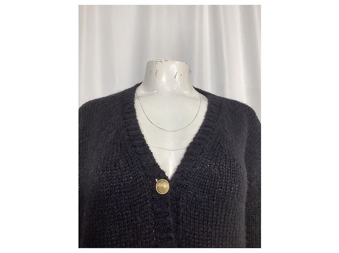 Schwarze Woll-Cardigans mit verzierten Knöpfen von Saint Laurent - Ansicht 10