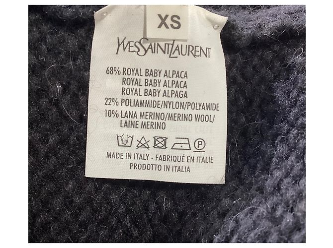 Schwarze Woll-Cardigans mit verzierten Knöpfen von Saint Laurent - Ansicht 12