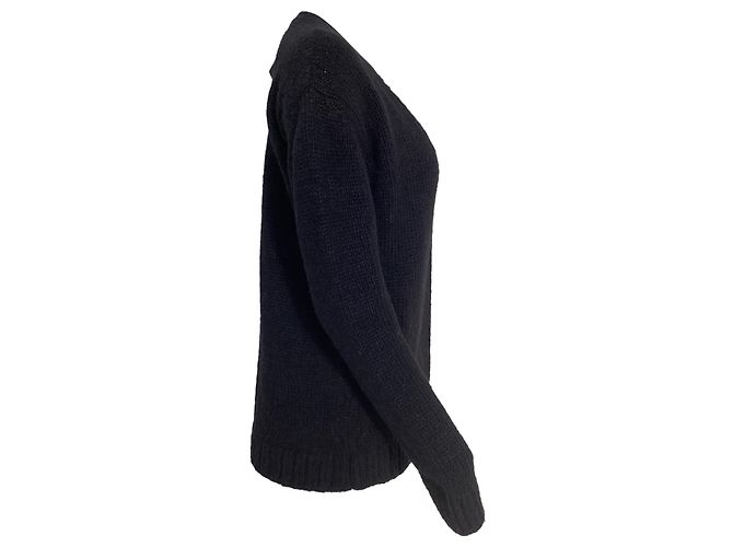 Schwarze Woll-Cardigans mit verzierten Knöpfen von Saint Laurent - Ansicht 2