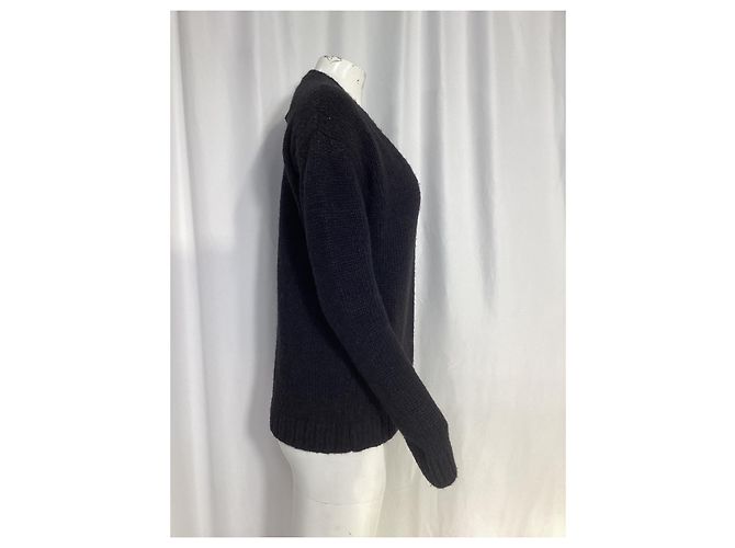 Schwarze Woll-Cardigans mit verzierten Knöpfen von Saint Laurent - Ansicht 8