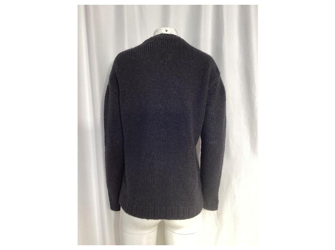 Schwarze Woll-Cardigans mit verzierten Knöpfen von Saint Laurent - Ansicht 9