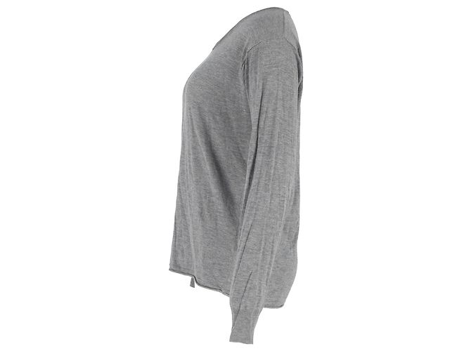Camiseta de manga larga con cuello redondo Alexander Wang en algodón gris - vista 2