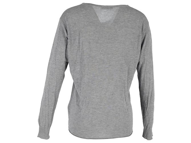 Camiseta de manga larga con cuello redondo Alexander Wang en algodón gris - vista 3