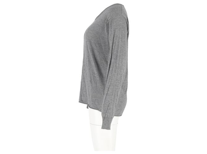 Camiseta de manga larga con cuello redondo Alexander Wang en algodón gris - vista 5