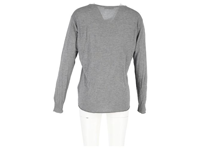 Camiseta de manga larga con cuello redondo Alexander Wang en algodón gris - vista 6