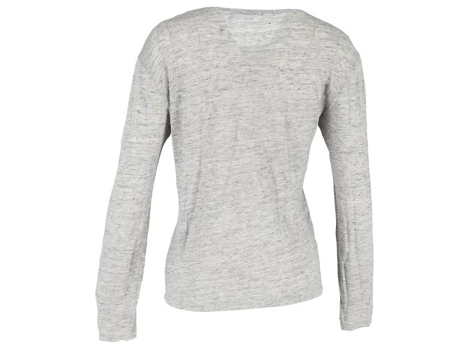Camiseta de manga larga con cuello redondo Alexander Wang en algodón gris - vista 3