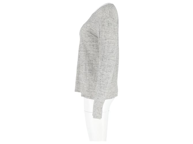 Camiseta de manga larga con cuello redondo Alexander Wang en algodón gris - vista 5