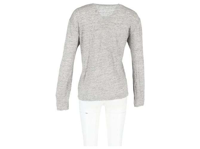 Camiseta de manga larga con cuello redondo Alexander Wang en algodón gris - vista 6