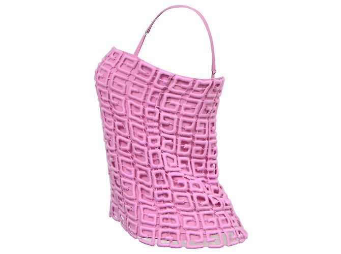 Givenchy Guipure 4g Camisole Bluse aus Rosa Wolle Braun Pink - Ansicht 2