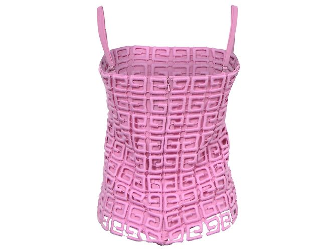 Givenchy Guipure 4g Camisole Bluse aus Rosa Wolle Braun Pink - Ansicht 3