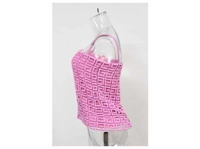 Givenchy Guipure 4g Camisole Bluse aus Rosa Wolle Braun Pink - Ansicht 7