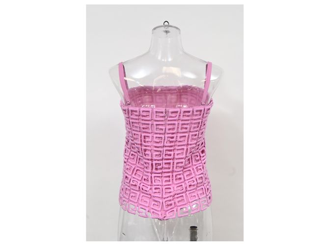 Givenchy Guipure 4g Camisole Bluse aus Rosa Wolle Braun Pink - Ansicht 8