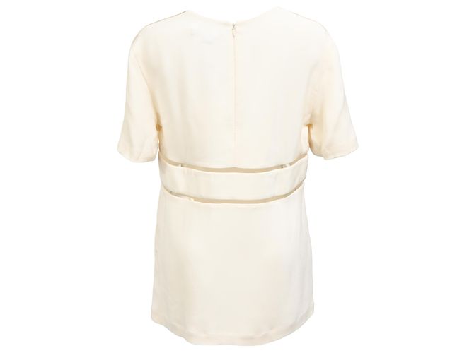 Top de crepé con corte de Alexander Wang en seda marfil Blanco Crudo - vista 3