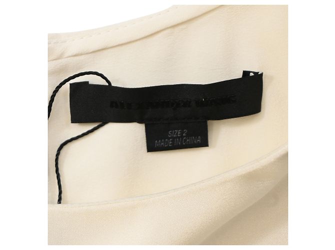 Top de crepé con corte de Alexander Wang en seda marfil Blanco Crudo - vista 4
