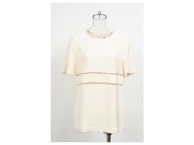 Top de crepé con corte de Alexander Wang en seda marfil Blanco Crudo - vista 6
