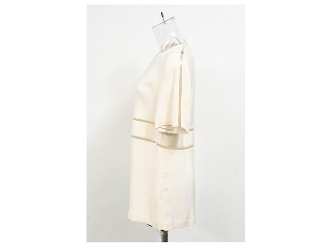 Top de crepé con corte de Alexander Wang en seda marfil Blanco Crudo - vista 7