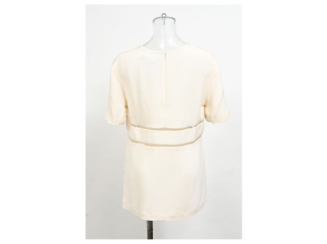 Top de crepé con corte de Alexander Wang en seda marfil Blanco Crudo - vista 8