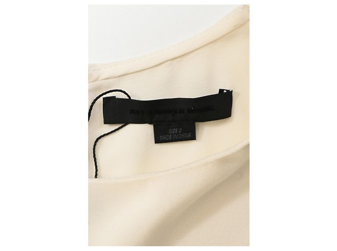 Top de crepé con corte de Alexander Wang en seda marfil Blanco Crudo - vista 9