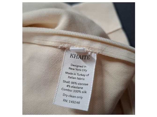 Calças largas Khaite em viscose creme Branco Cru - vista 3