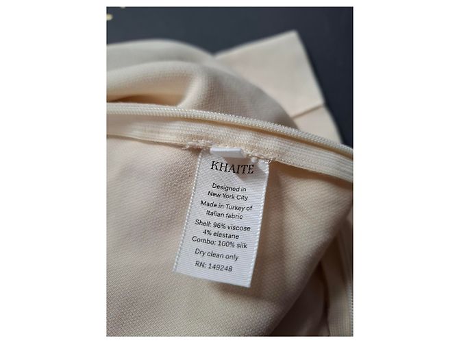 Calças largas Khaite em viscose creme Branco Cru - vista 6