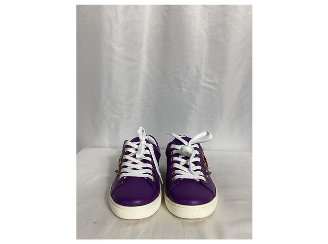 Dolce & Gabbana Tênis Sacred Heart Dolce e Gabbana em couro roxo - vista 10