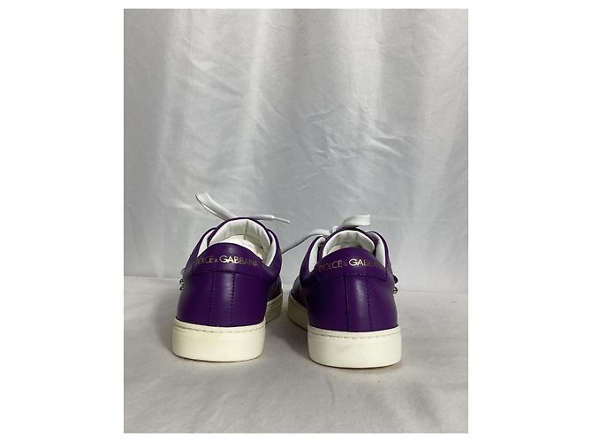 Dolce & Gabbana Tênis Sacred Heart Dolce e Gabbana em couro roxo - vista 11