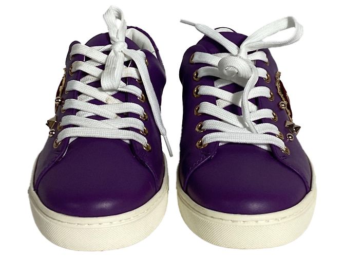 Dolce & Gabbana Tênis Sacred Heart Dolce e Gabbana em couro roxo - vista 2