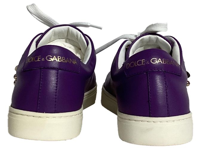 Dolce & Gabbana Tênis Sacred Heart Dolce e Gabbana em couro roxo - vista 3