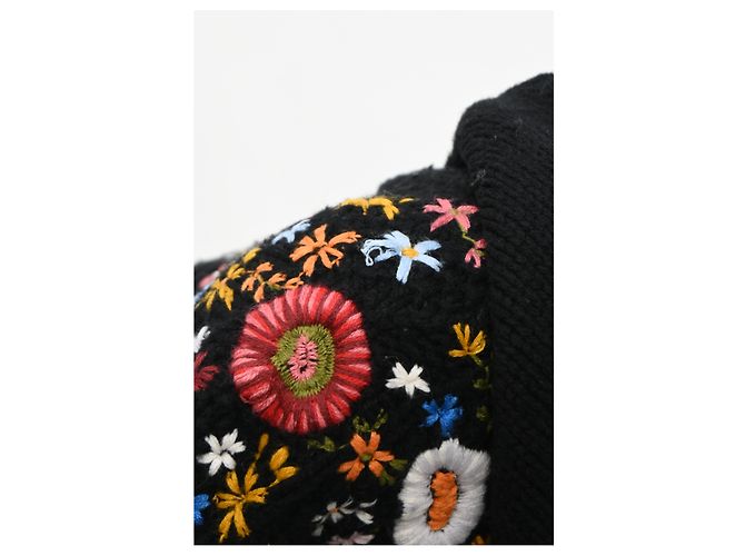 Red Valentino Rot Valentino bestickter Fransen-Cardigan aus schwarzer Wolle - Ansicht 12