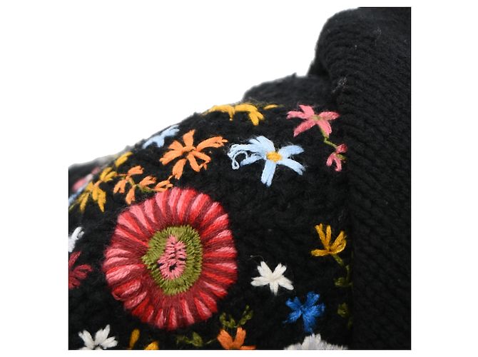 Red Valentino Rot Valentino bestickter Fransen-Cardigan aus schwarzer Wolle - Ansicht 6