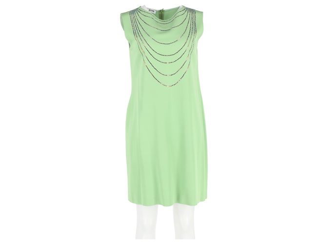 Abito mini decorato Moschino Cheap and Chic in seta verde - vista 4