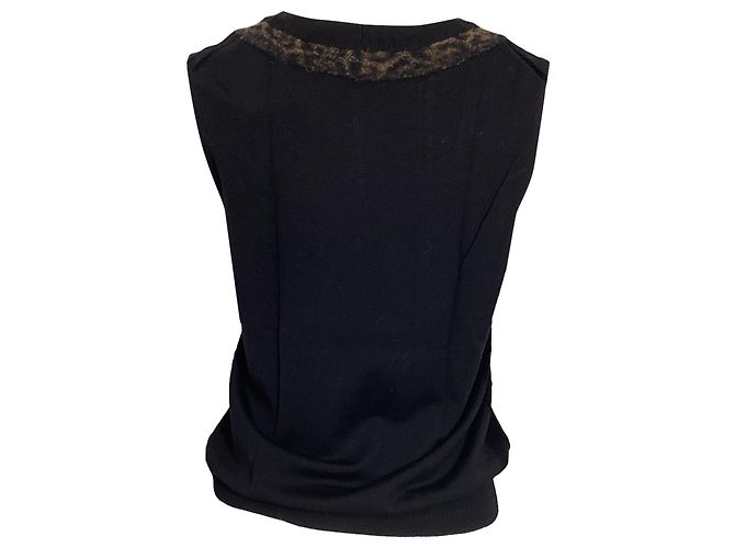 Stricktop aus schwarzer Wolle von Saint Laurent - Ansicht 3