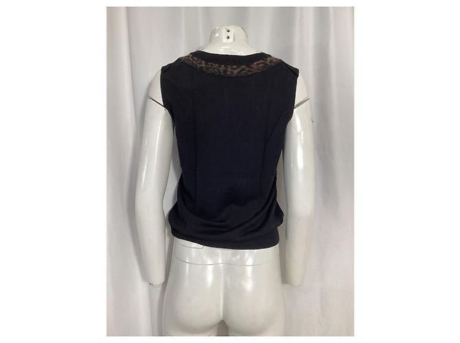 Stricktop aus schwarzer Wolle von Saint Laurent - Ansicht 9