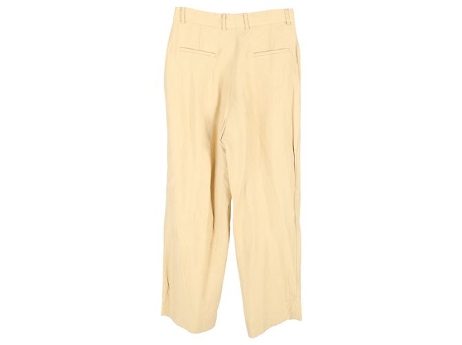 Sandro Paris Wide-Leg Trousers in Yellow Cotton - view 2