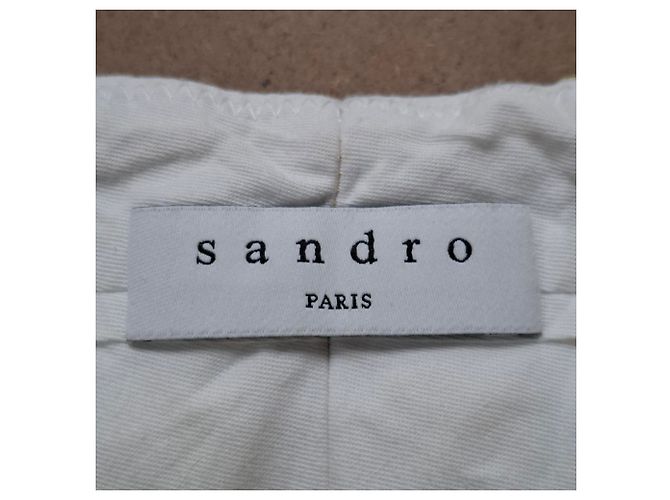 Sandro Paris Wide-Leg Trousers in Yellow Cotton - view 3