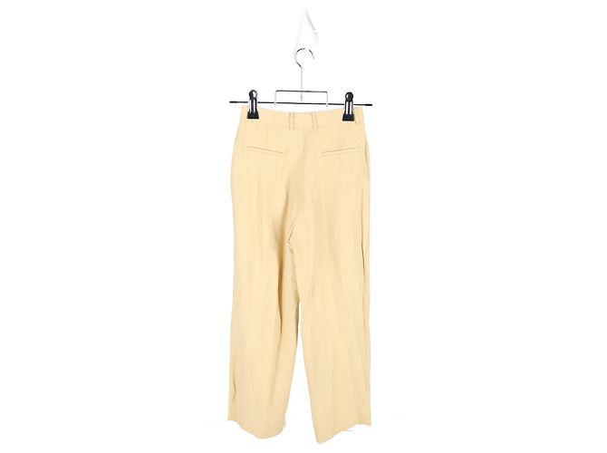Sandro Paris Wide-Leg Trousers in Yellow Cotton - view 5
