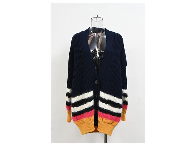 Autre Marque Gestreifter oversized Cardigan aus mehrfarbiger Wolle Nº21 Mehrfarben - Ansicht 6