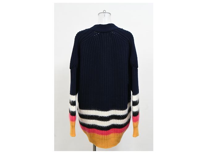 Autre Marque Gestreifter oversized Cardigan aus mehrfarbiger Wolle Nº21 Mehrfarben - Ansicht 8