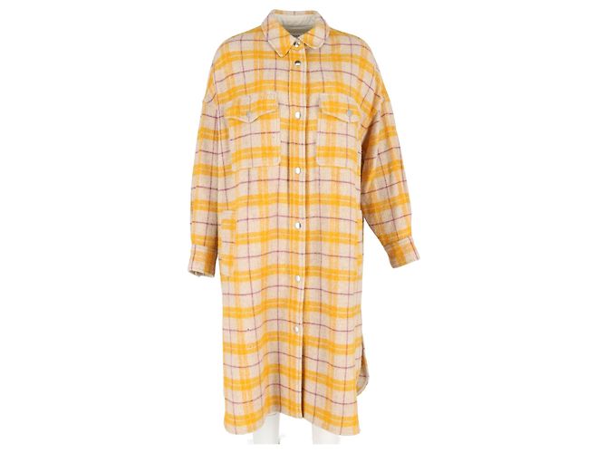 Abrigo de cuadros Fontia de Isabel Marant en lana amarilla Amarillo - vista 4